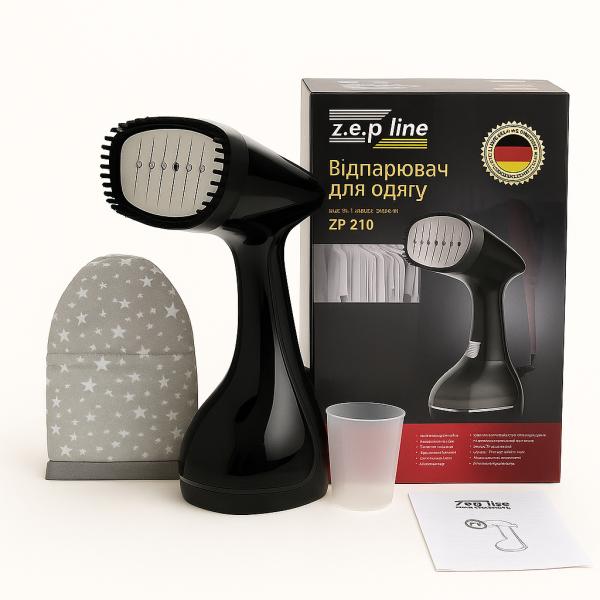 Фото Товары для дома и сада Ручной вертикальный отпариватель чёрный Zepline ZP-210 3000 Вт, 0,4 л с перчаткой
