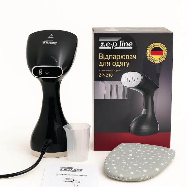 Фото Товары для дома и сада Ручной вертикальный отпариватель чёрный Zepline ZP-210 3000 Вт, 0,4 л с перчаткой