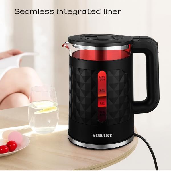 Фото  УЦЕНКА! Электрический чайник Sokany SK-1028 с подсветкой Черный(Плохая упаковка 3139)