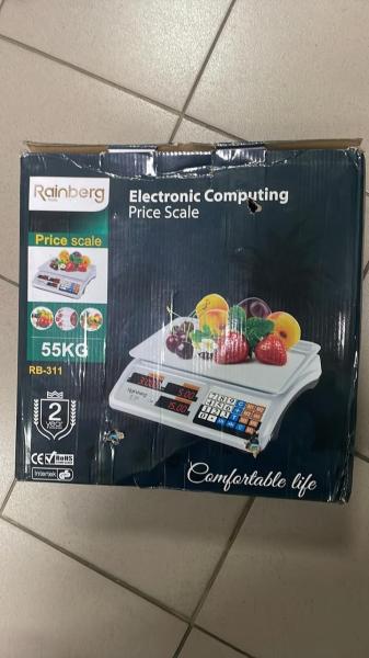 Фото  УЦЕНКА! Весы со счетчиком цены электронные торговые RAINBERG RB-311 до 55 кг (Плохая упаковка 3151)
