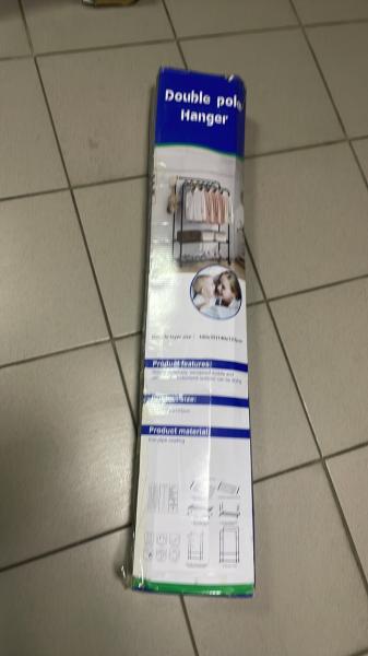 Фото  УЦЕНКА! Двойная стойка вешалка для одежды и обуви Loft Rack напольная стальная с полкой Black (Плохая упаковка 3161)