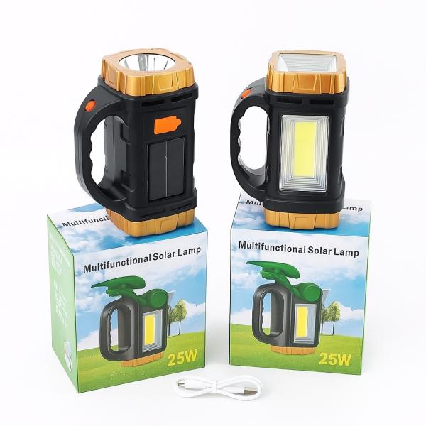 Фото  УЦЕНКА! Ручной аккумуляторный фонарь на солнечной батарее GL-2289 25 W (Не работает боковой фонарь 3178)