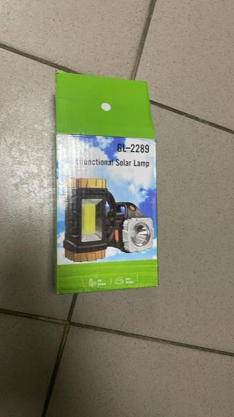 Фото  УЦЕНКА! Ручной аккумуляторный фонарь на солнечной батарее GL-2289 25 W (Не работает боковой фонарь 3178)