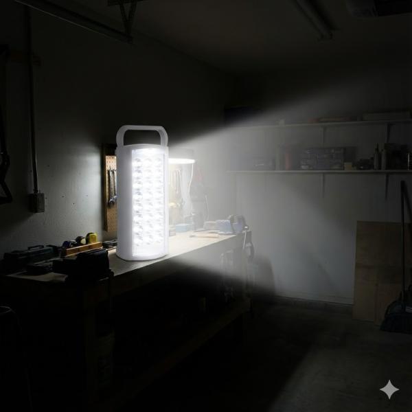 Фото Фонари, прожекторы, светильники Аварийный аккумуляторный фонарь белый корпус HER-TEX HT-2626, 24 LED, USB, до 80 часов