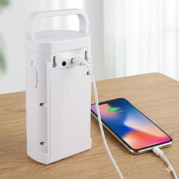 Фото Фонари, прожекторы, светильники Аварийный аккумуляторный фонарь белый корпус HER-TEX HT-2626, 24 LED, USB, до 80 часов