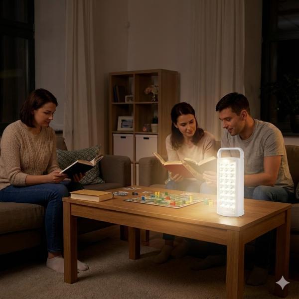 Фото Фонари, прожекторы, светильники Аварийный аккумуляторный фонарь белый корпус HER-TEX HT-2626, 24 LED, USB, до 80 часов