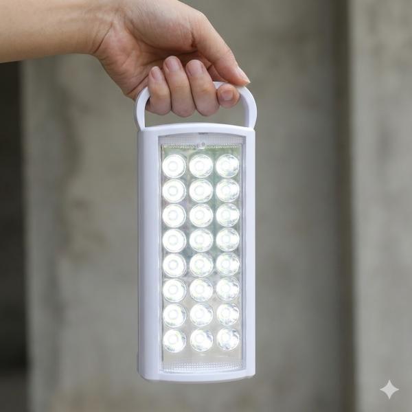 Фото Фонари, прожекторы, светильники Аварийный аккумуляторный фонарь белый корпус HER-TEX HT-2626, 24 LED, USB, до 80 часов
