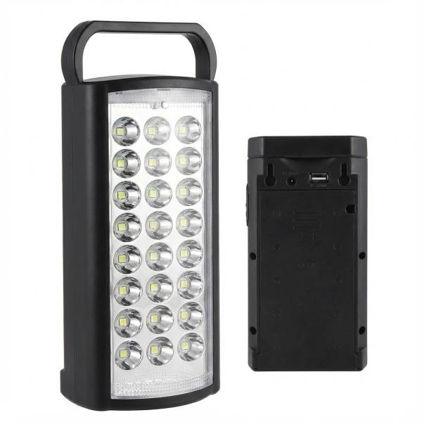 Фото Фонари, прожекторы, светильники LED-фонарь аккумуляторный черный корпус HER-TEX HT-2626, 24 диода, USB, до 80 часов