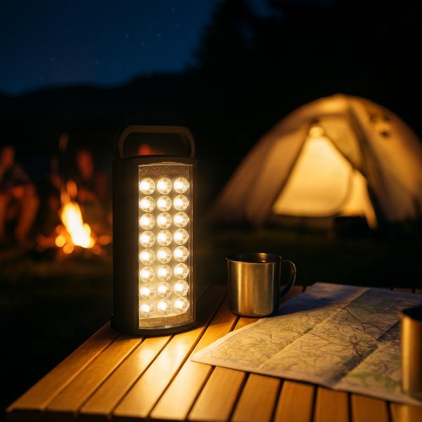 Фото Фонари, прожекторы, светильники LED-фонарь аккумуляторный черный корпус HER-TEX HT-2626, 24 диода, USB, до 80 часов