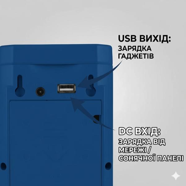 Фото Фонари, прожекторы, светильники Перезаряжаемый LED-фонарь Синий корпус HER-TEX HT-2626, 24 LED, USB, до 80 часов