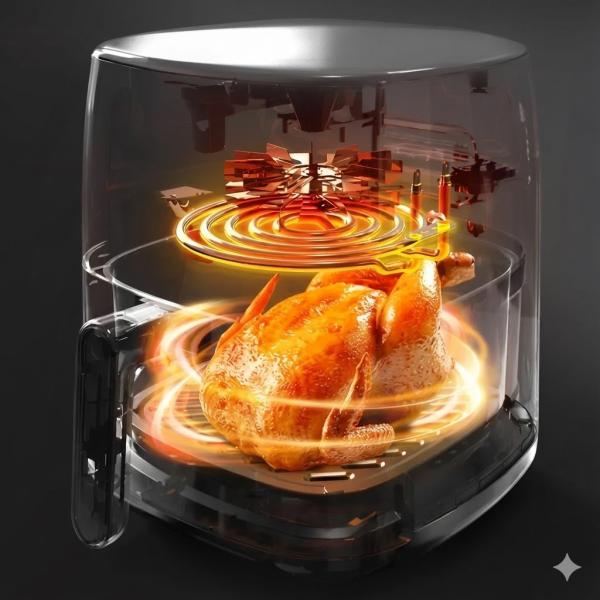 Фото Все для кухни Аэрофритюрница Sokany SK 10052 1700W Аэрогриль безмасляная мультипечь для приготовления без масла 7 л с сенсорным управлением