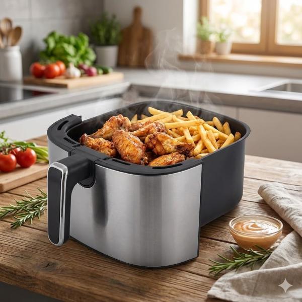 Фото Все для кухни Аэрофритюрница Sokany SK 10052 1700W Аэрогриль безмасляная мультипечь для приготовления без масла 7 л с сенсорным управлением