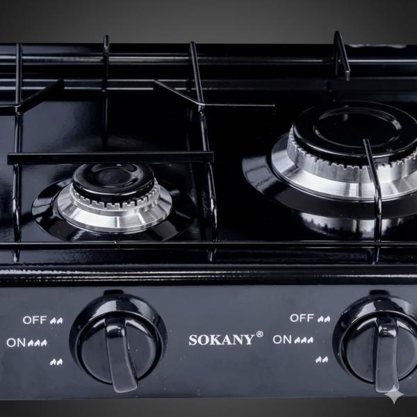 Фото Все для кухни Настольная газовая плита Sokany SK07003 на 3 конфорки / Настольная плита газовая / Газовый Таганок
