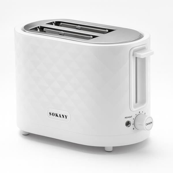 Фото Все для кухни Двойной бытовой тостер для хлеба и 7 температурных режимов Sokany SK-08111 с режимом подогрева 750 Вт