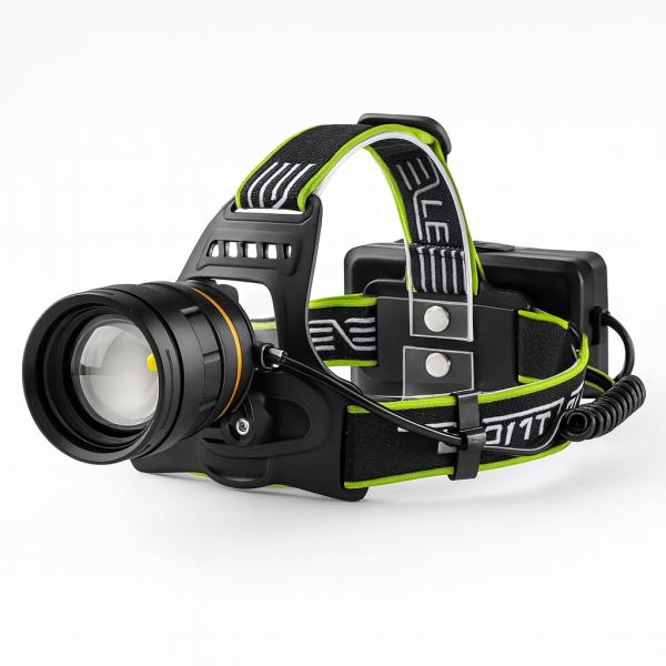 Фото Фонари, прожекторы, светильники Супер мощный налобный фонарь BL-A12-3-P90, 1000 м, 3 режима, аккумуляторный комплект