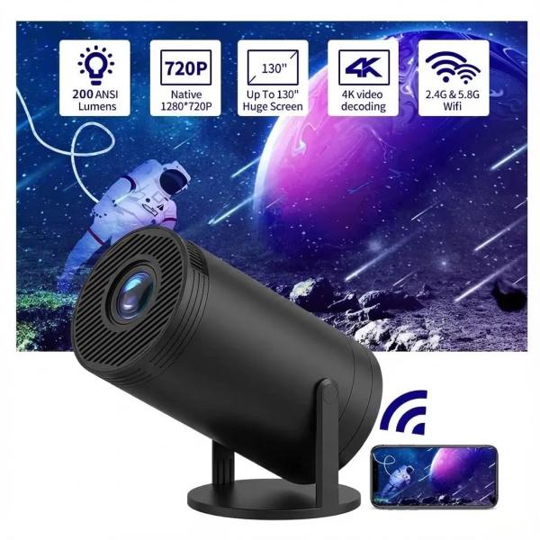 Фото Электроника Портативный 4K UHD мини-проектор Magcubic HY300 Черный Android 12 С поддержкой Wi-Fi Bluetooth