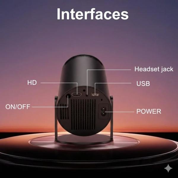 Фото Электроника Портативный 4K UHD мини-проектор Magcubic HY300 Черный Android 12 С поддержкой Wi-Fi Bluetooth