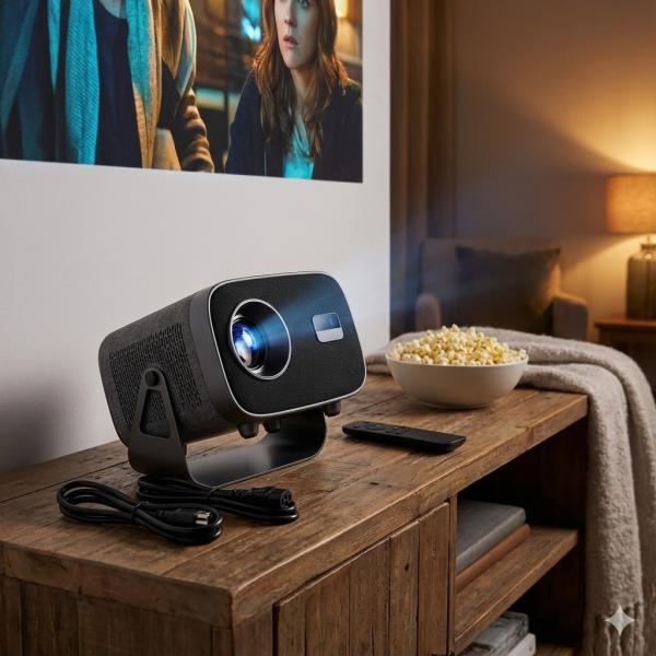 Фото Электроника Портативный смарт-проектор V8 4K на Android 11 с Wi-Fi 2.4G/5G и Bluetooth 5.0