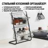 Кухонный металлический органайзер Storage Rack, двухъярусная полка 39×28×18 см, черный