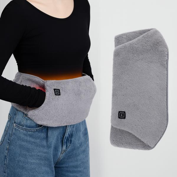 Фото Товары для дома и сада Электро‑пояс с подогревом USB 105×20 см, графеновый нагрев, 3 режима, портативный, серый