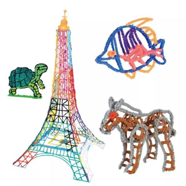 Фото Детский мир, детские товары Детская 3D Ручка для рисования с эко пластиком 3Д 3D-6-2 набор с трафаретами Сиреноголовый Розовый