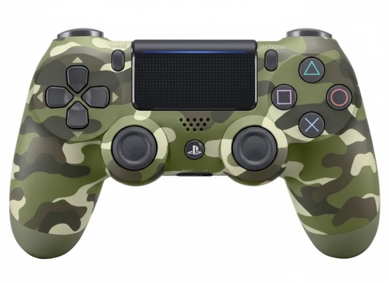 Фото Электроника Джойстик игровой для консоли Серый камуфляж PS4 / PC с сенсорной панелью и аккумулятором