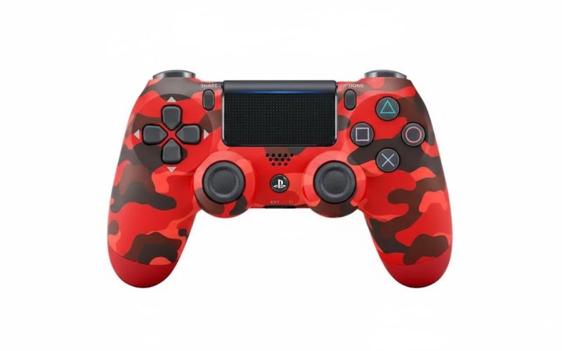Фото Электроника Беспроводной геймпад Красный камуфляж для PS4 P4 Wireless Controller Bluetooth вибрация