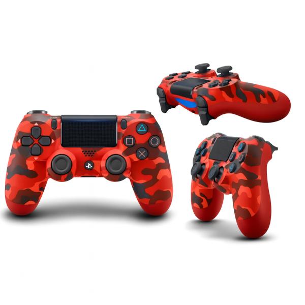 Фото Электроника Беспроводной геймпад Красный камуфляж для PS4 P4 Wireless Controller Bluetooth вибрация