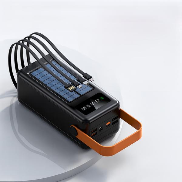 Фото PowerBank, внешние аккумуляторы Power bank с солнечной панелью и проводами YM-636 CX 60000 mAh белый