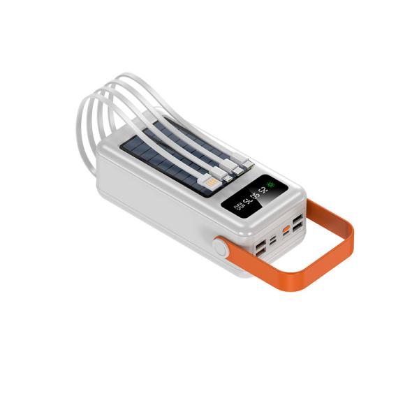 Фото PowerBank, внешние аккумуляторы Солнечный внешний аккумулятор Белый YM-636 CX на 60000 mAh со встроенными кабелями