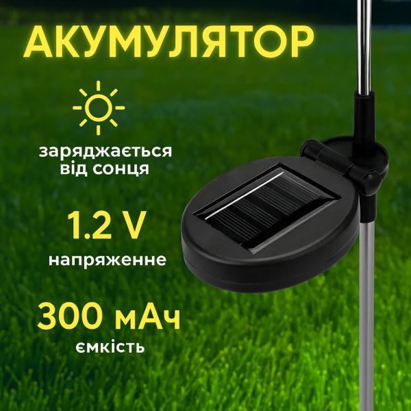 Фото Фонари, прожекторы, светильники Садовый фонарь на солнечной батарее Светлячки 70 см, 2 шт, уличный LED