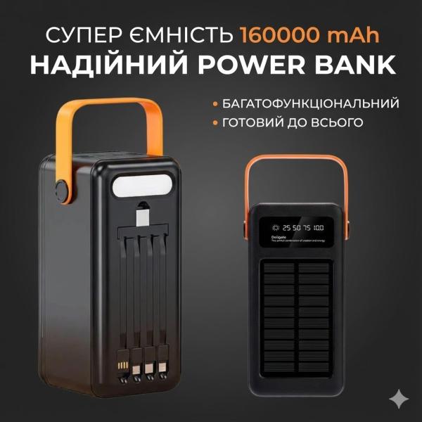 Фото PowerBank, внешние аккумуляторы Повербанк на солнечной батарее JS-639CX 160000 mAh, 4 USB, фонарь