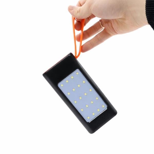 Фото PowerBank, внешние аккумуляторы Повербанк JS-658 50000 mAh, 4×USB, Type-C + microUSB, внешний аккумулятор с дисплеем и фонариком, черный