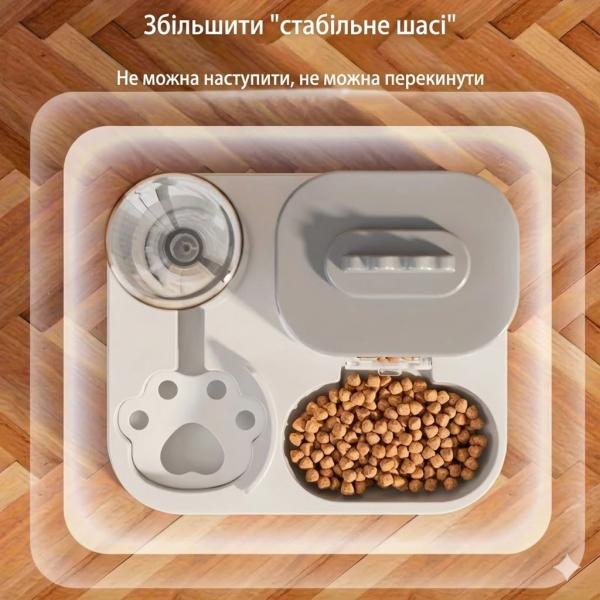 Фото Товары для животных Автоматическая кормушка 2 в 1 для кошек и собак, гравитационная миска для корма и воды, без батареек