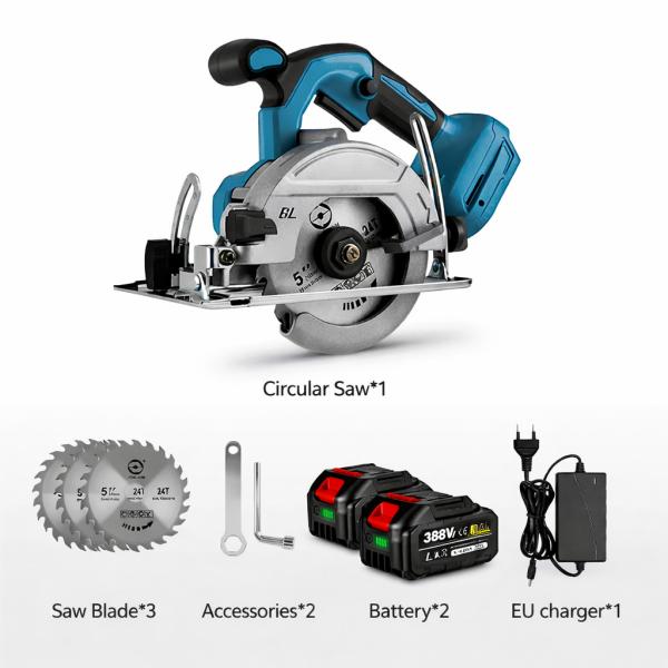 Фото Автотовары, электроинструмент, ручной инструмент Ручная циркулярная пила с диском 185 мм и 2 аккумуляторами