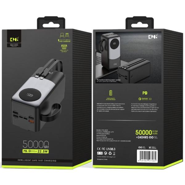 Фото PowerBank, внешние аккумуляторы Внешний аккумулятор (Power Bank) KPG KPG-502X 50000mAh 22.5W с LCD дисплеем