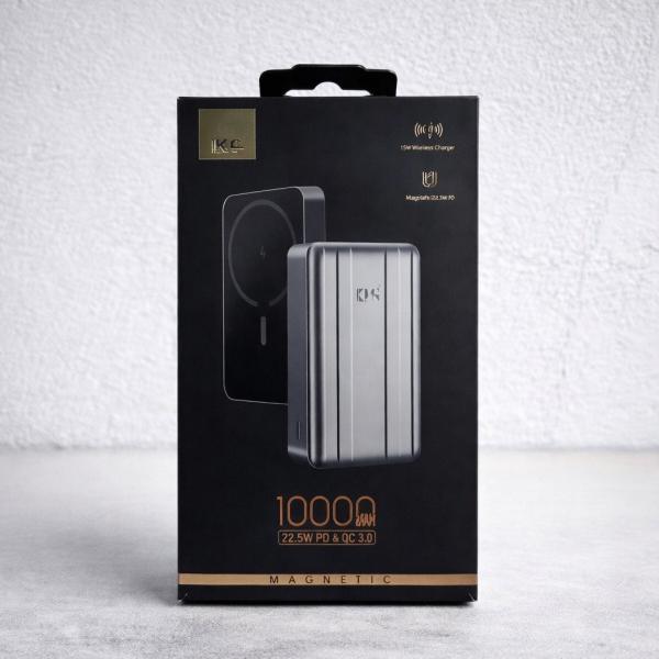 Фото PowerBank, внешние аккумуляторы Power Bank King Power WPG-104 Magnetic 10000 mAh с беспроводной зарядкой MagSafe и быстрой зарядкой QC 3.0 / PD 22.5W