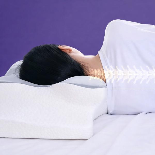 Фото Красота и здоровье Ортопедическая подушка для сна Бабочка с эффектом памяти Memory Foam 50х30 см. Анатомическая подушка под шею