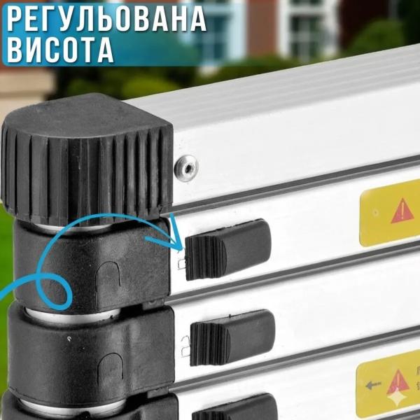 Фото Товары для дома и сада Телескопическая лестница 3.5 м для дома и дачи LN-3,5