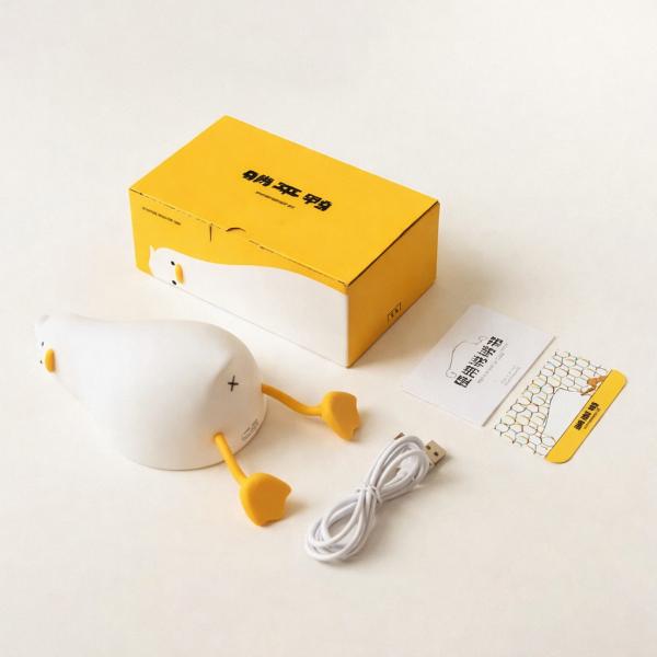 Фото Фонари, прожекторы, светильники Cветильник ночник силиконовый Уставшая утка со встроенным аккумулятором, 3 режима свечения