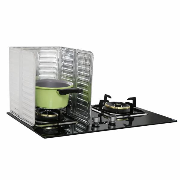 Фото Все для кухни Защитная складная панель из алюминиевой фольги для плиты 325×840 мм от брызг жира