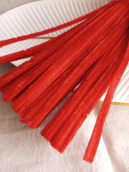 Фото Дріт синільний, біжутерний, флористичний Пухнатий дріт 30 см  червоний