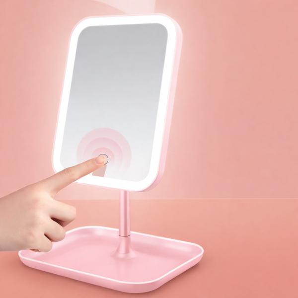 Фото Красота и здоровье Зеркало для макияжа с LED подсветкой, от USB, LY-696 / Зеркало на ножке / Зеркало косметическое