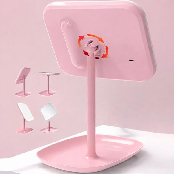 Фото Красота и здоровье Зеркало для макияжа с LED подсветкой, от USB, LY-696 / Зеркало на ножке / Зеркало косметическое