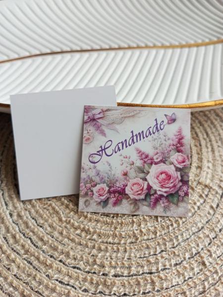 Фото  Бірочки для виробів. Бірка картонна 50х50 мм упаковка 10 шт.