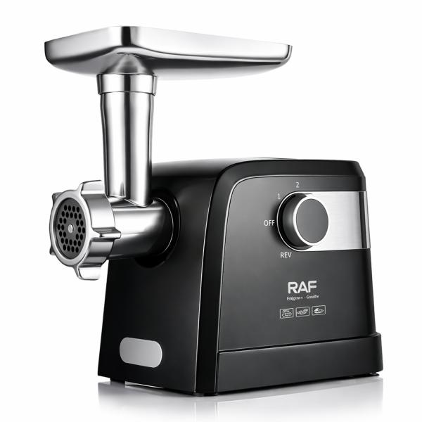 Фото Все для кухни Мясорубка электрическая RAF R3362 1000 Вт мощная с реверсом 3 решетки насадка для колбас кеббе защита от перегрузки производительн