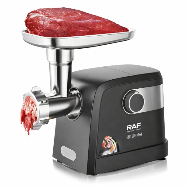 Фото Все для кухни Мясорубка электрическая RAF R3362 1000 Вт мощная с реверсом 3 решетки насадка для колбас кеббе защита от перегрузки производительн