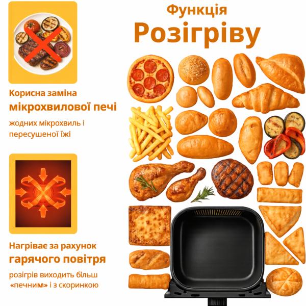 Фото Все для кухни Аэрофритюрница Zepline ZP-00343 на 13 л, 4200 Вт, с 12 программами, LED дисплеем и съемной корзиной