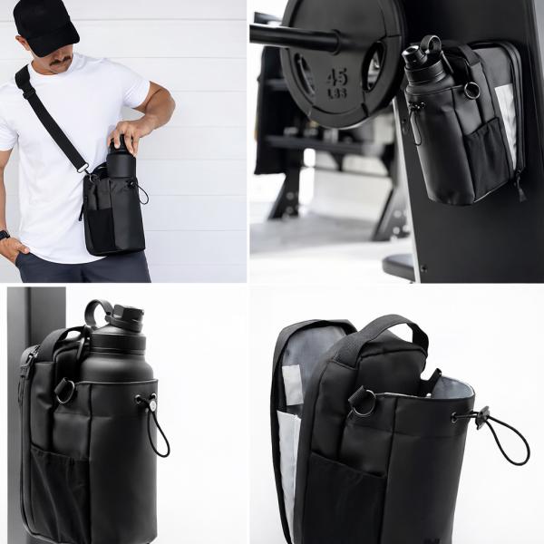 Фото  Магнитный подсумок для бутылки One's: спортивная сумка с магнитом для спортзала и барсетка через плечо