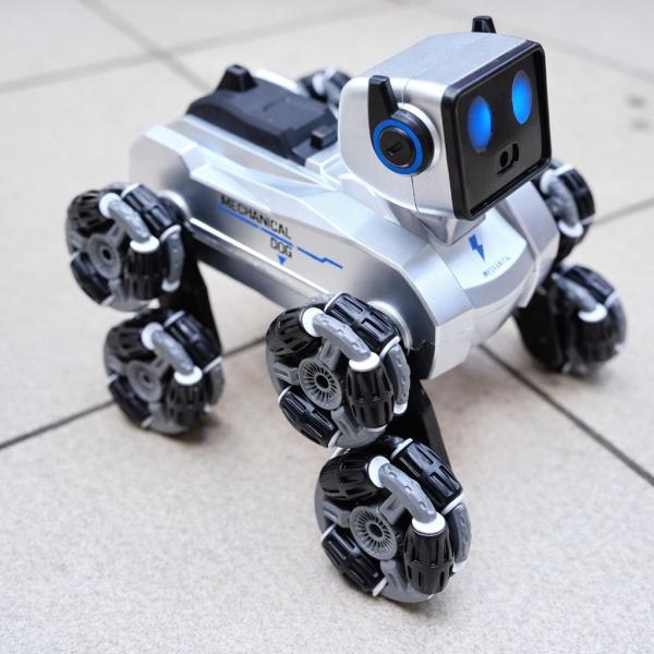 Фото Детский мир, детские товары Робот-собака Stunt Robot Dog H29-1 на радиоуправлении с LED-подсветкой и 8 колесами Mecanum